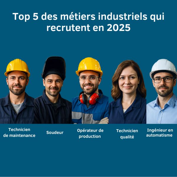 TOP 5 DES METIERS dans l'industrie