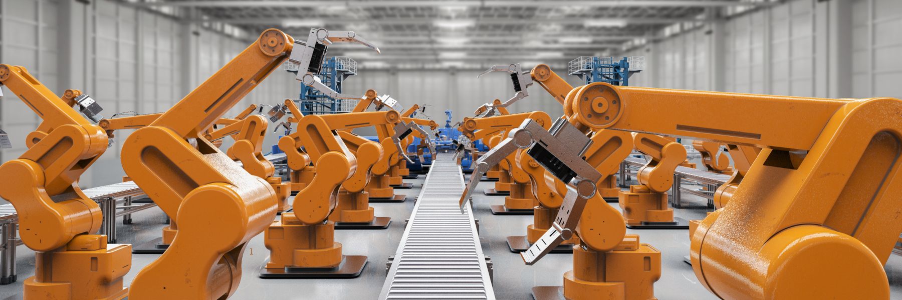 Photo de robot à la chaine en usine